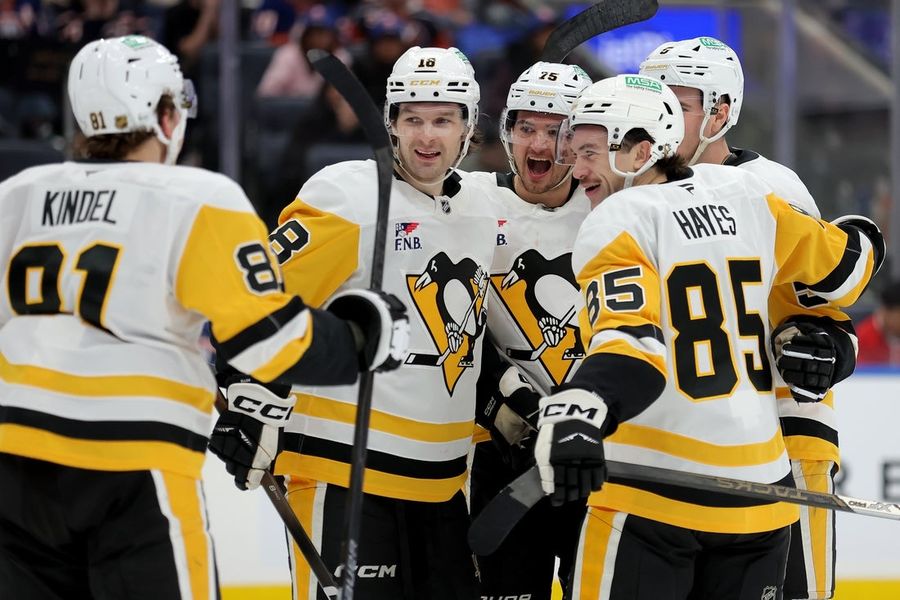Penguins ride season-high goal output into clash vs. Red Wings