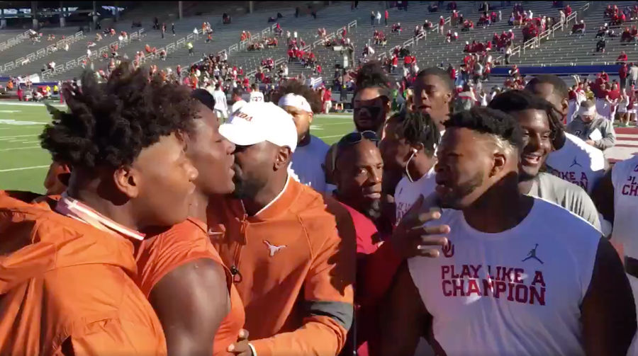 Texas, Oklahoma Hit With Team-Wide Unsportsmanlike Conduct Penalties For Pregame Scuffles
